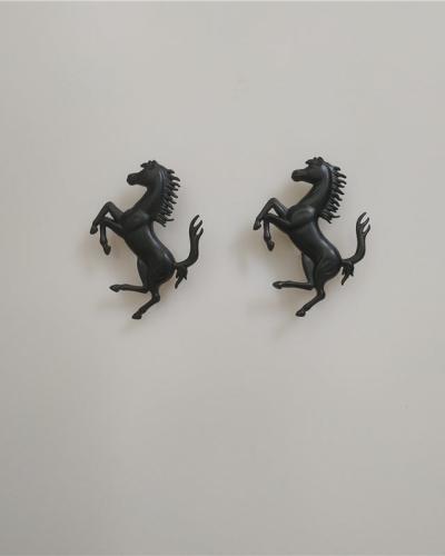 Ferrari Roma Front&Rear Bumper Matte Black Horse Emblem Badge Kit