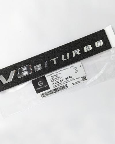 Mercedes Benz V8 BITURBO Chrome Silver Number Letters Emblem Badge Sticker A2228175200