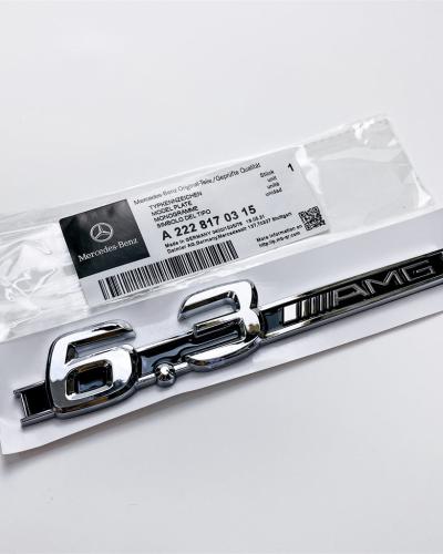 Mercedes Benz 6.3 AMG Side Wing Badge Emblem Sliver & Black C63 E63 S63 CLS63 A2228170315