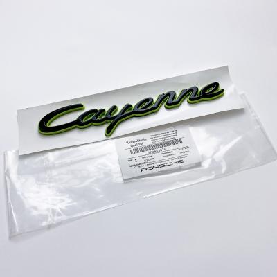 Porsche "Cayenne" Rear Trunk Emblem Decal Badge Green Base Black 9Y3853675