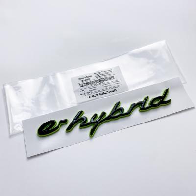 Porsche "e-hybrid" Side Fender Letter Badge Emblem Car Sticker Green Base Black 971854499C