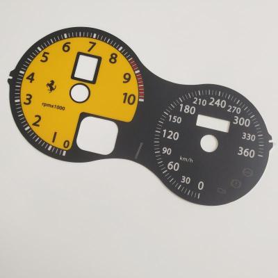 Ferrari F430 & F430 Spider Instrument Cluster PLATE Km/h Yellow Color