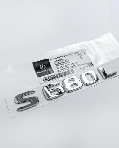 Mercedes-Benz Chrome Silver "S680L" Rear Trunk Emblem Badge Logo A2228171615