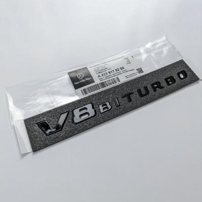 Mercedes Benz V8 BITURBO Gloss Black Number Letters Emblem Badge Sticker A2228175200