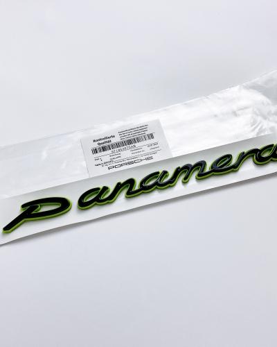 Porsche "Panamera" Letter Badge Emblem Car Sticker Green Base Black 971853675AB