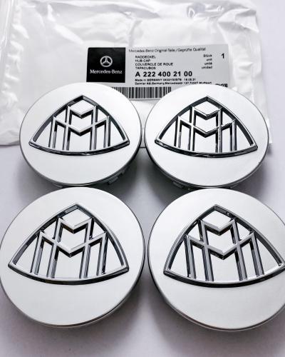 Mercedes Benz Maybach Chrome Silver Wheel Center Hub Cap Cover Logo Emblem 4Pcs A2224002100