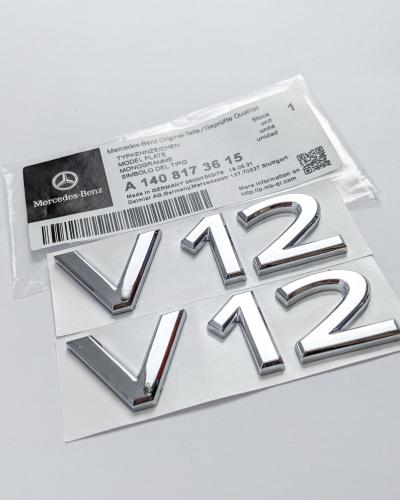 Mercedes Benz V12 AMG Emblem Fender Side Badge Chrome Nameplate NEW A1408173615