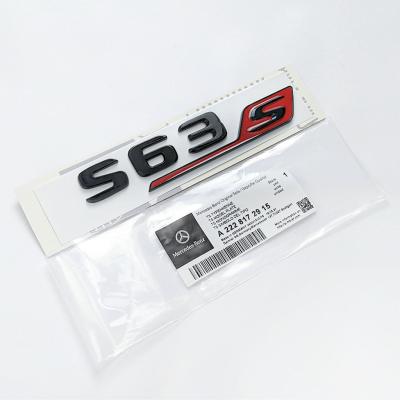 Mercedes-Benz Gloss Black Red "S63s" Rear Trunk Emblem Badge Logo A2228172915
