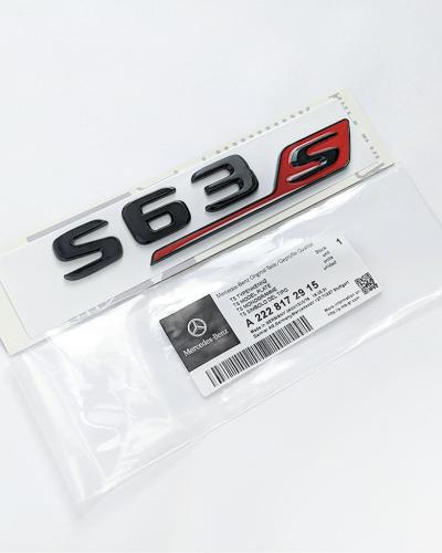 Mercedes-Benz Gloss Black Red "S63s" Rear Trunk Emblem Badge Logo A2228172915