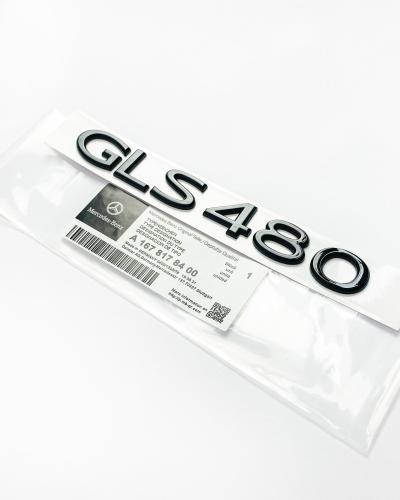 Mercedes-Benz Gloss Black "GLS480" Logo Trunk Emblem Badge A1678178400