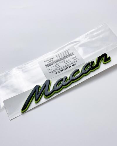 Porsche "Macan" Tailgate Hatch Emblem Decal Badge Green Base Black 95B853675F