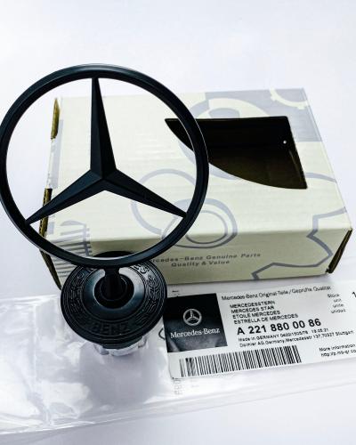 Mercedes-Benz Gloss Black Hood Bonnet Star Stand Up Emblem Badge A2218800086