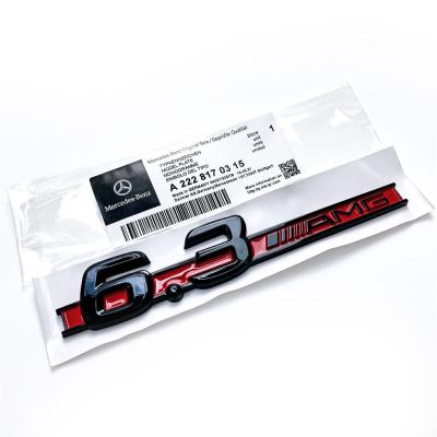 Mercedes Benz 6.3 AMG Side Wing Badge Emblem Black & Red C63 E63 S63 CLS63 A2228170315