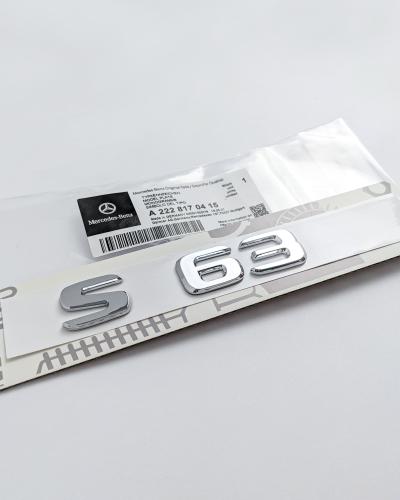 Mercedes Benz "S 63" Chrome Silver Rear Trunk Nameplate Emblem Badge A2228170415