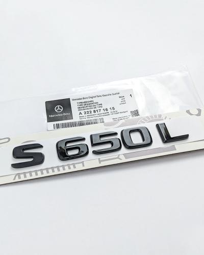 Mercedes Benz "S650L" Gloss Black Number Letter Emblem Badge A2228171615