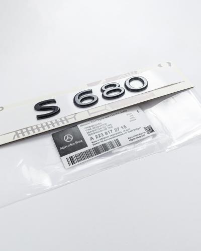 Mercedes-Benz Gloss Black "S680" Rear Trunk Emblem Badge Logo A2238172715