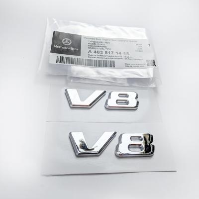 Mercedes-Benz Chrome Silver " V8 " Side Letters Trunk Emblem Badge Sticker A4638171415