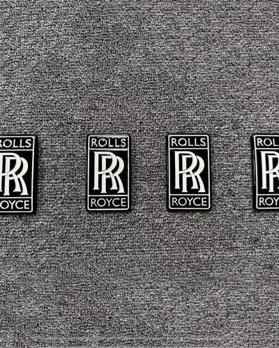 Rolls Royce Ghost Wraith Phantom Dawn Black Front Bumper Emblem Badge Set 51147442232