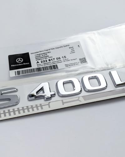 Mercedes-Benz Chrome Silver "S400L" Rear Trunk Emblem Badge Logo A2228170615