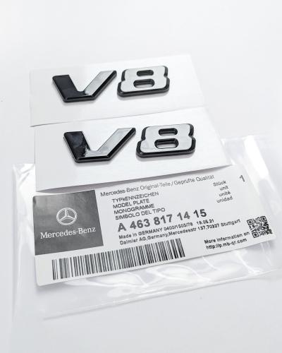 Mercedes-Benz Gloss Black " V8 " Side Letters Trunk Emblem Badge Sticker A4638171415