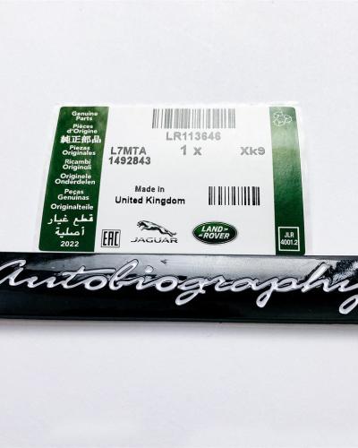 Land Rover Gloss Black "Autobiography" Car Sport Tailgate Logo Badge Emblem LR113646
