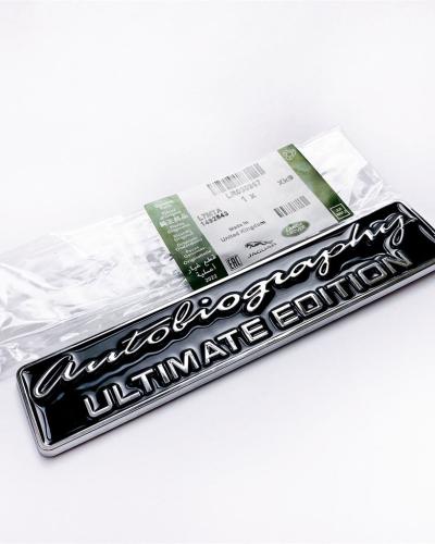 Land Rover "AUTOBIOGRAPHY ULTIMAT EDITION" Rear Emblem Badge Sticker Nameplate Chrome Black LR030967