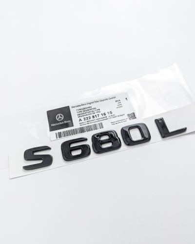 Mercedes-Benz Gloss Black "S680L" Rear Trunk Emblem Badge Logo A2228171615
