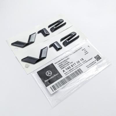 Mercedes Benz V12 AMG Emblem Fender Side Badge Gloss Black Nameplate A1408173615