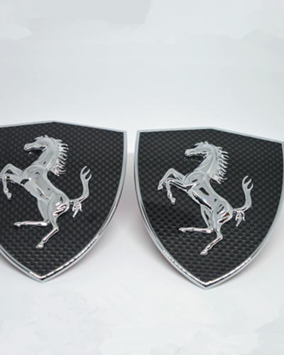 Ferrari 488 458 Italia California Carbon Fiber Fender Shield badge Emblem Kit