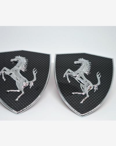 Ferrari 488 458 Italia California Carbon Fiber Fender Shield badge Emblem Kit