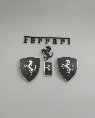 Ferrari F8 Spider&Tributo Carbon Fiber Fender Shield Rear Horse Badge Script Kit