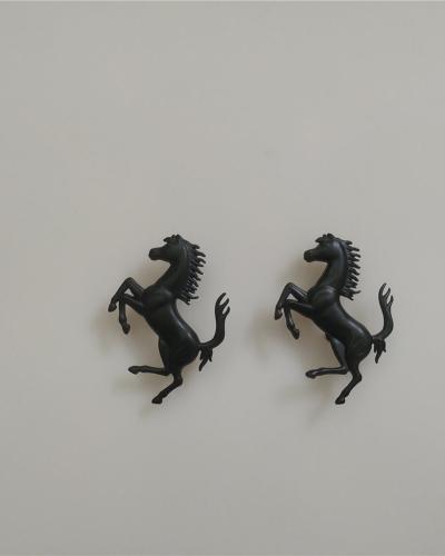 Ferrari Roma Front&Rear Bumper Matte Black Horse Emblem Badge Kit