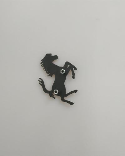 Ferrari Roma Rear Bumper Matte Black Horse Emblem Badge