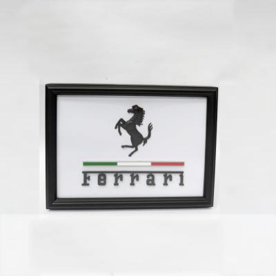 Ferrari Emblem Wooden Glass Frame – Luxury Automotive Wall Decor
