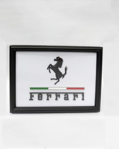 Ferrari Emblem Wooden Glass Frame – Luxury Automotive Wall Decor
