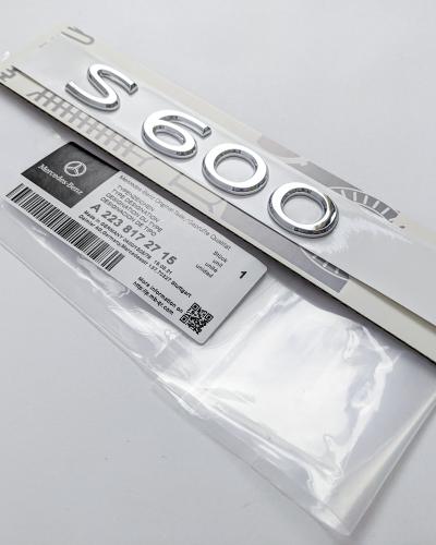 Mercedes-Benz Chrome Silver "S600" Rear Trunk Emblem Badge Logo A2238172715