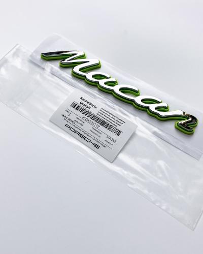Porsche "Macan" Tailgate Hatch Emblem Decal Badge Green Base Sliver 95B853675F