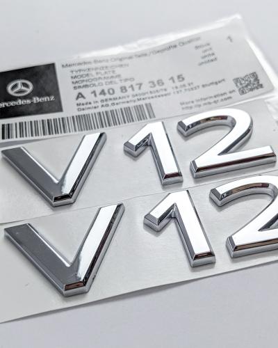 Mercedes Benz V12 AMG Emblem Fender Side Badge Chrome Nameplate NEW A1408173615