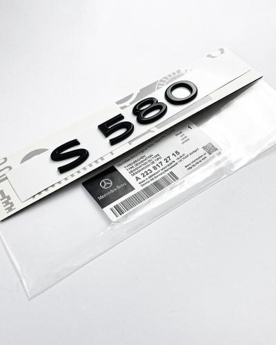 Mercedes-Benz Gloss Black "S580" Rear Trunk Emblem Badge Logo A2238172715