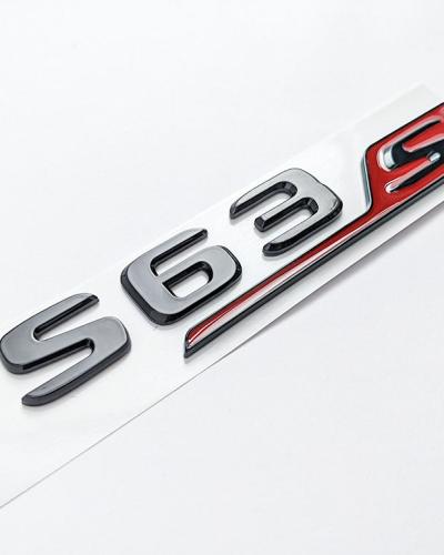 Mercedes-Benz Gloss Black Red "S63s" Rear Trunk Emblem Badge Logo A2228172915