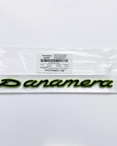 Porsche "Panamera" Letter Badge Emblem Car Sticker Green Base Black 971853675AB