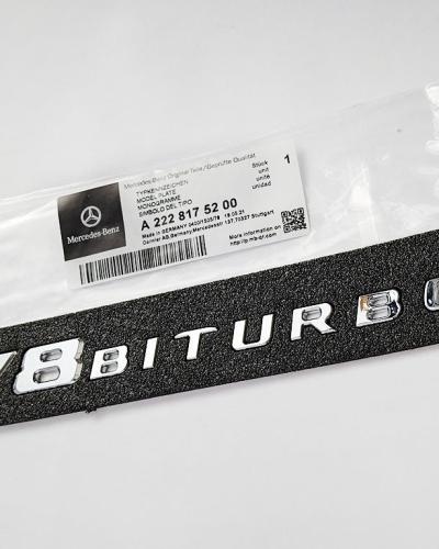 Mercedes Benz V8 BITURBO Chrome Silver Number Letters Emblem Badge Sticker A2228175200
