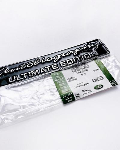 Land Rover "AUTOBIOGRAPHY ULTIMAT EDITION" Rear Emblem Badge Sticker Nameplate Chrome Black LR030967