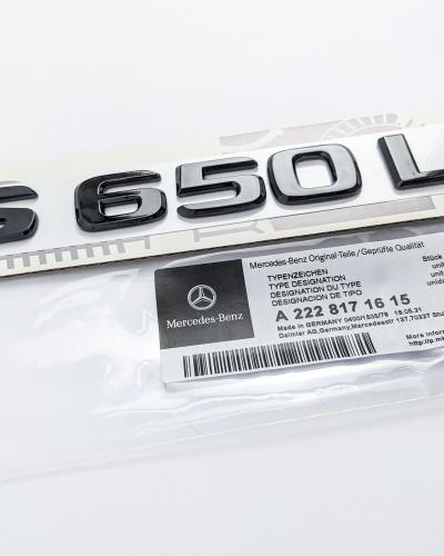 Mercedes Benz "S650L" Gloss Black Number Letter Emblem Badge A2228171615