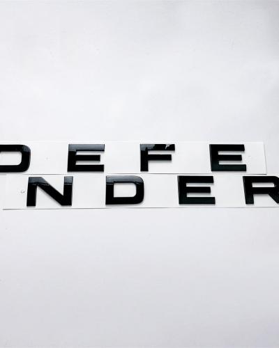 Land Rover Gloss Black "DEFENDER" Hood Lettering Emblem Badge LR130737