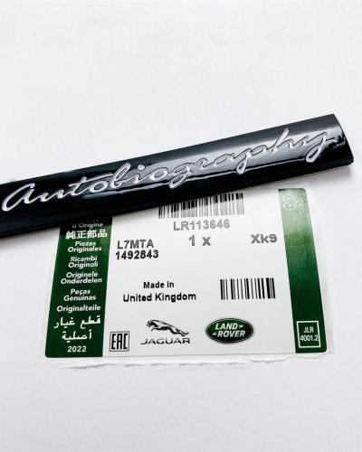 Land Rover Gloss Black "Autobiography" Car Sport Tailgate Logo Badge Emblem LR113646