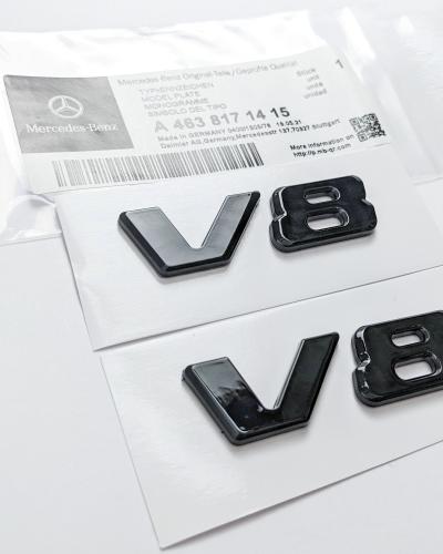 Mercedes-Benz Gloss Black " V8 " Side Letters Trunk Emblem Badge Sticker A4638171415