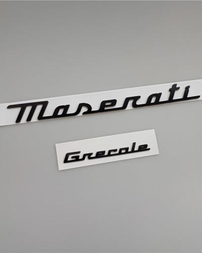 Maserati New Quattroporte Grecale Levante MC20 Rear Glassy Black Emblem Kit
