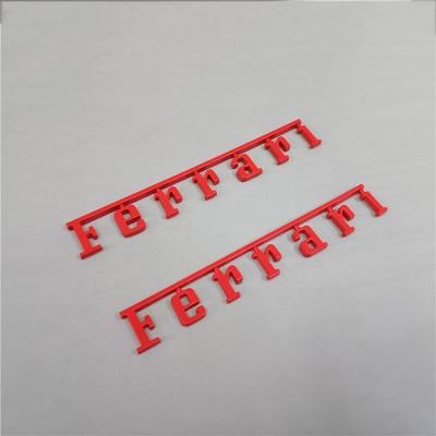 Set of 2 Ferrari Manifold Badge Emblem Glassy Red Modify New (15cm*2.05cm)