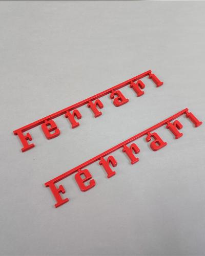 Set of 2 Ferrari Manifold Badge Emblem Glassy Red Modify New (15cm*2.05cm)